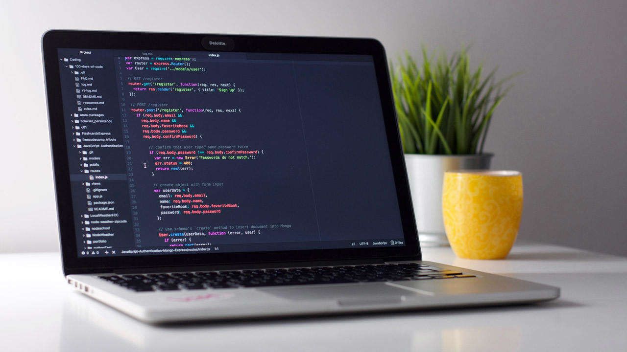 Website Development Coding on Laptop