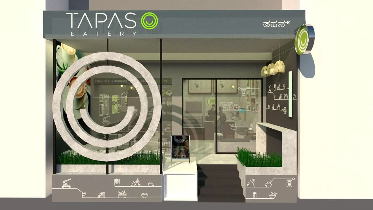 coffee shop branding tapas eatery facade design