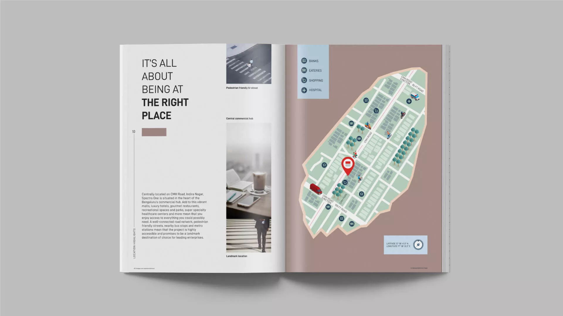 Spectra One Brochure Design Inside Page Layout Map Design
