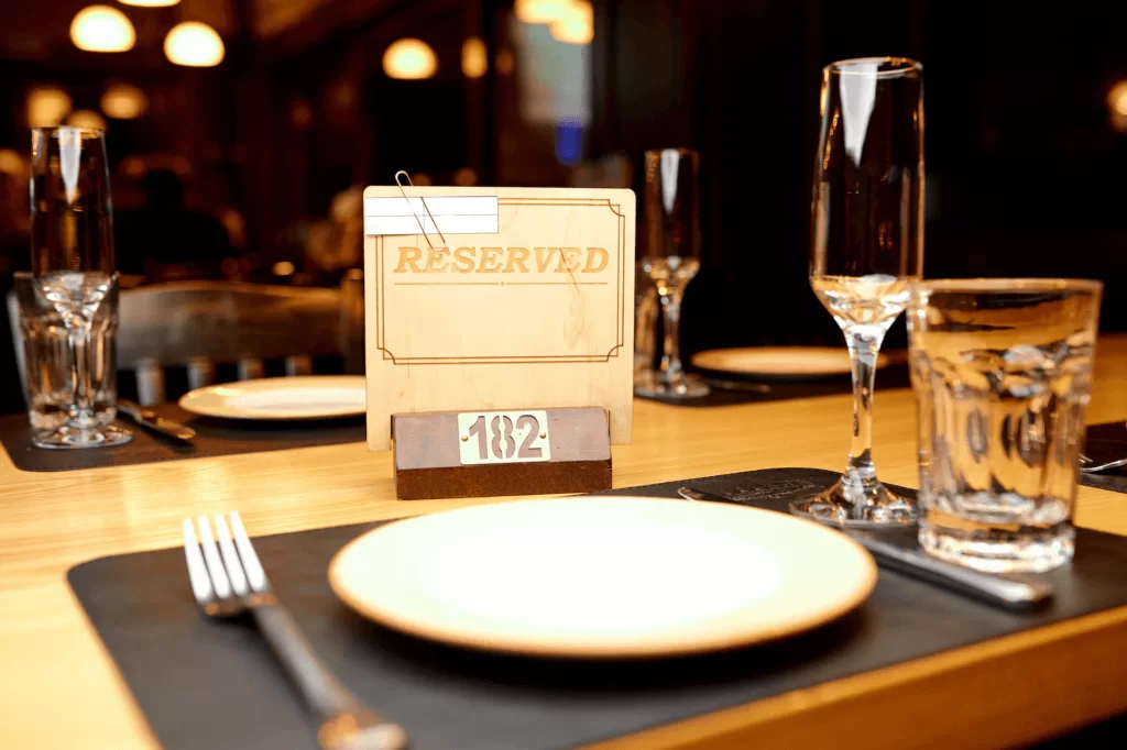 image shwoing a reserved table