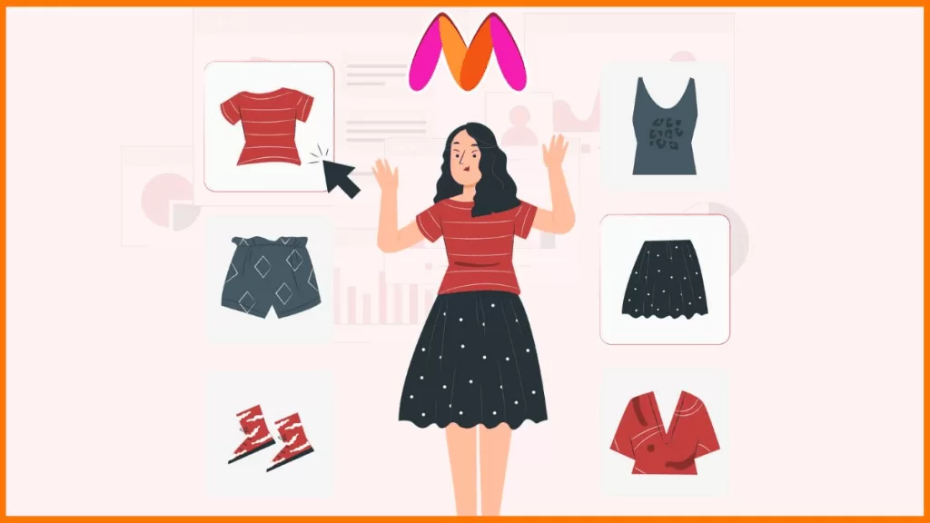 image showing myntra logo and what the company offers