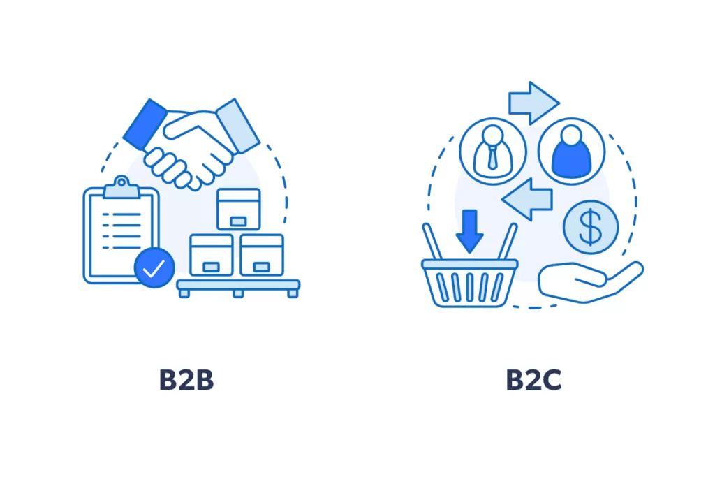 image showing difference in b2b and b2c