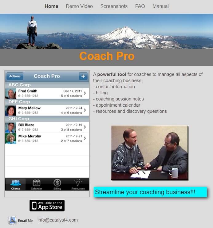 Coach Pro Website Home Page Design