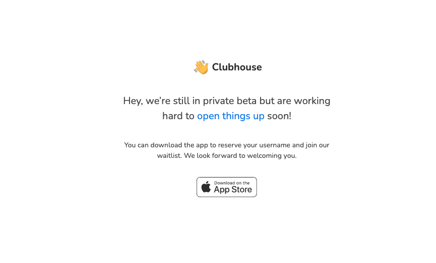 Clubhouse waitlist