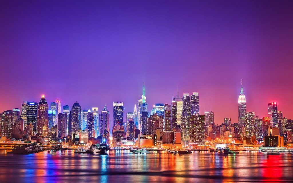 picture depicting lights of new york city