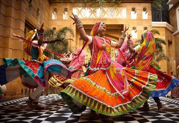 image showing the ghoomar dance of rajasthan