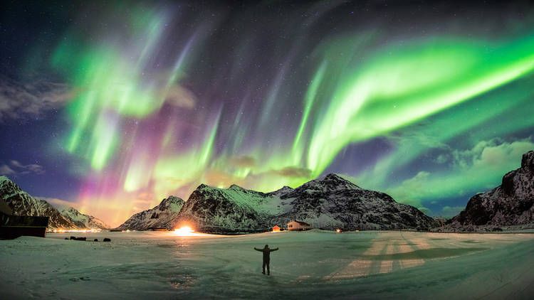 image showing the northern lights at iceland