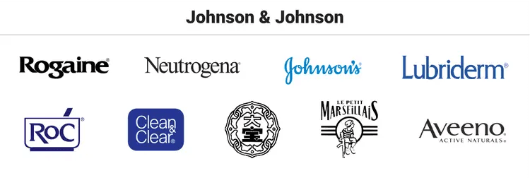 image showing brands under johnson & johnson