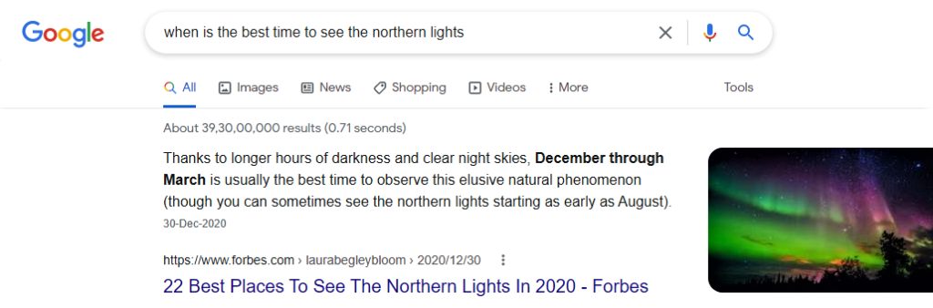 image showing best time to see northern lights search results