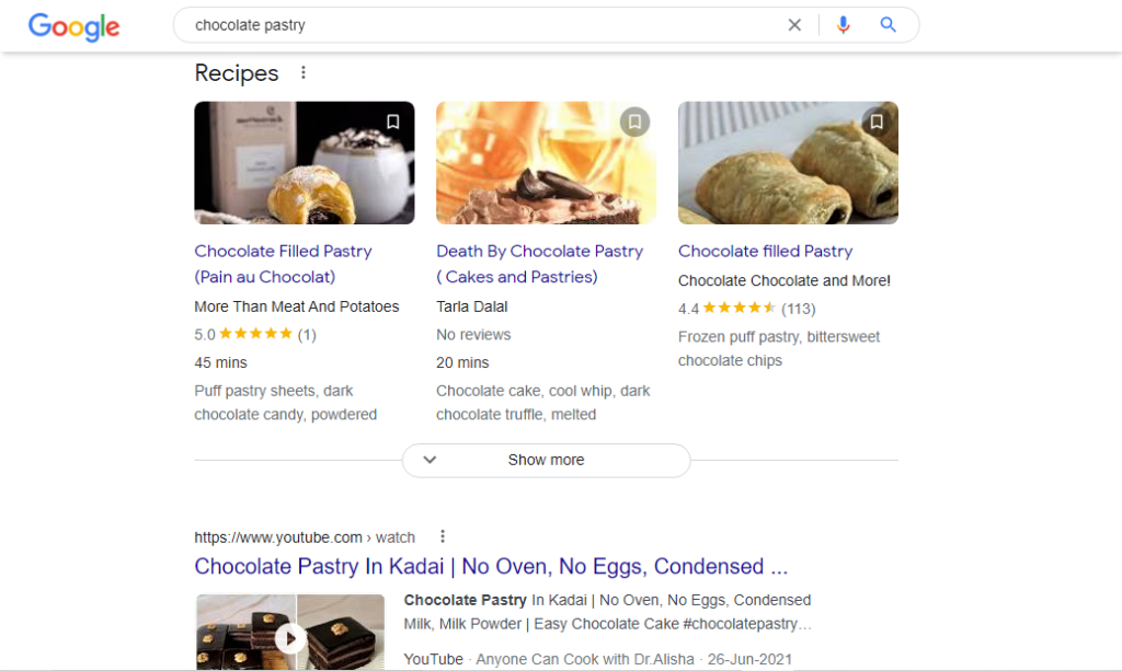 image showing chocolate pastry search results